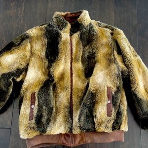 Ecko Unlimited Faux Fur Reversible Coat